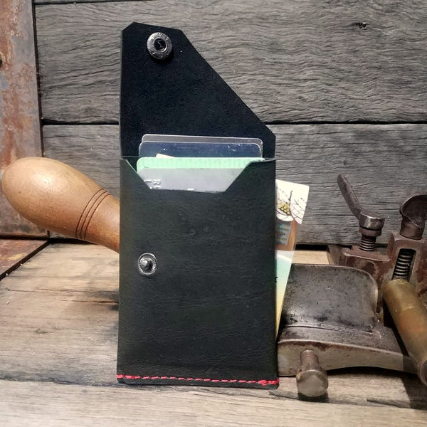 The General - Handmade Minimalist Slide Sleeve EDC Kangaroo Hide Leather Card & Cash Wallet