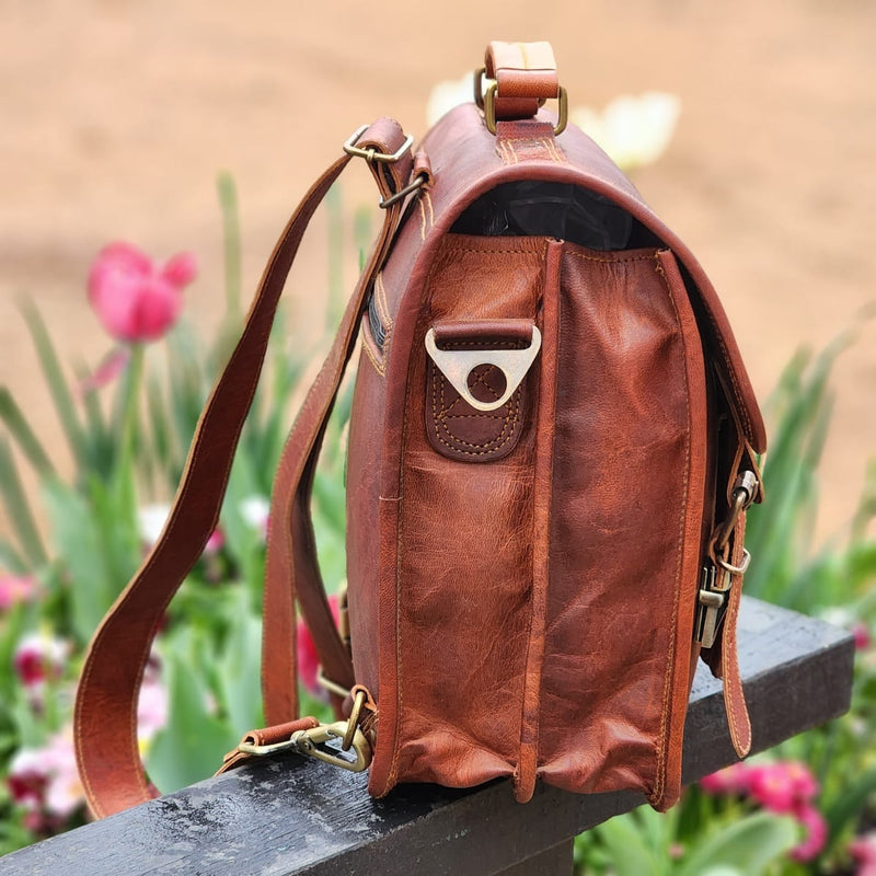 backpack messenger bag hybrid leather alamo 12-inch goat leather satchel & backpack hybrid
