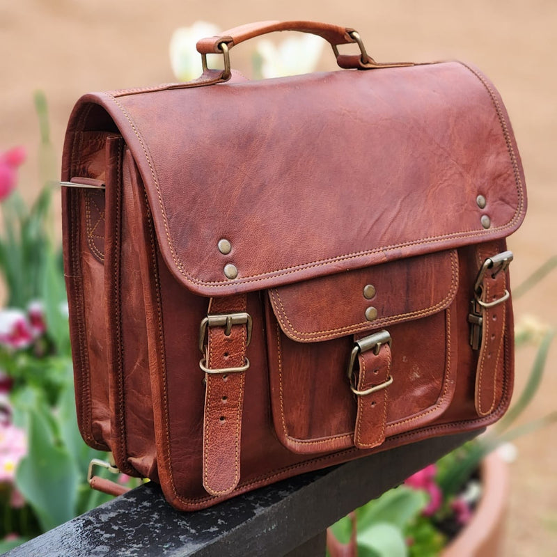 backpack messenger bag hybrid leather alamo 12-inch goat leather satchel & backpack hybrid