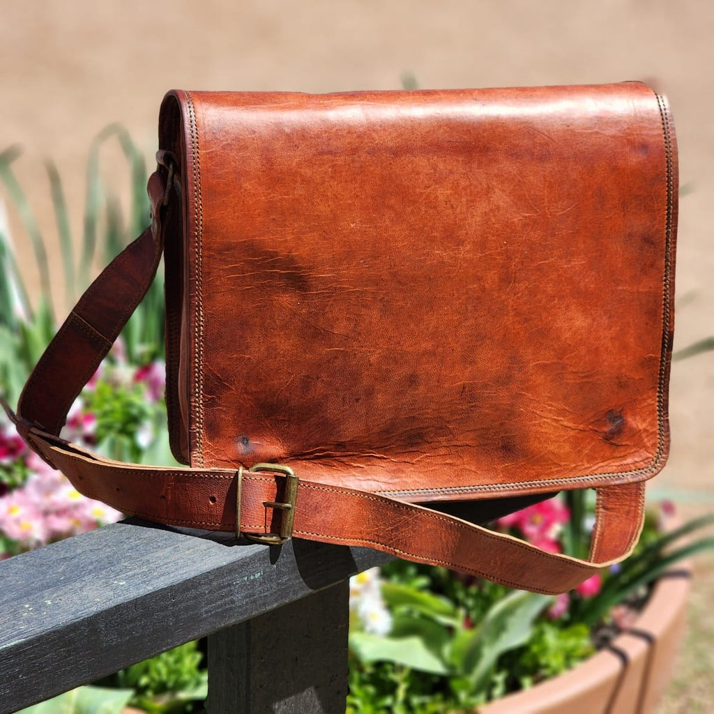 Post 13-inch Goat Leather Messenger Bag - Main Image