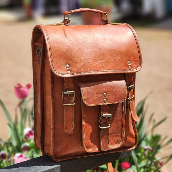 Leather Backpack, Full-Grain Real Tough Quality