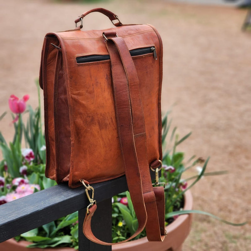 "Double Bay" 16 Inch  Full Grain Goat Leather Backpack