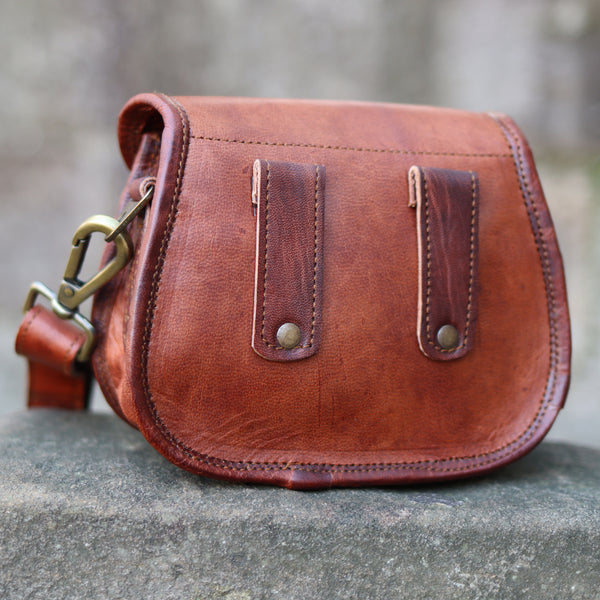 Jessica 7 Inch Saddle Bag -Goat hide