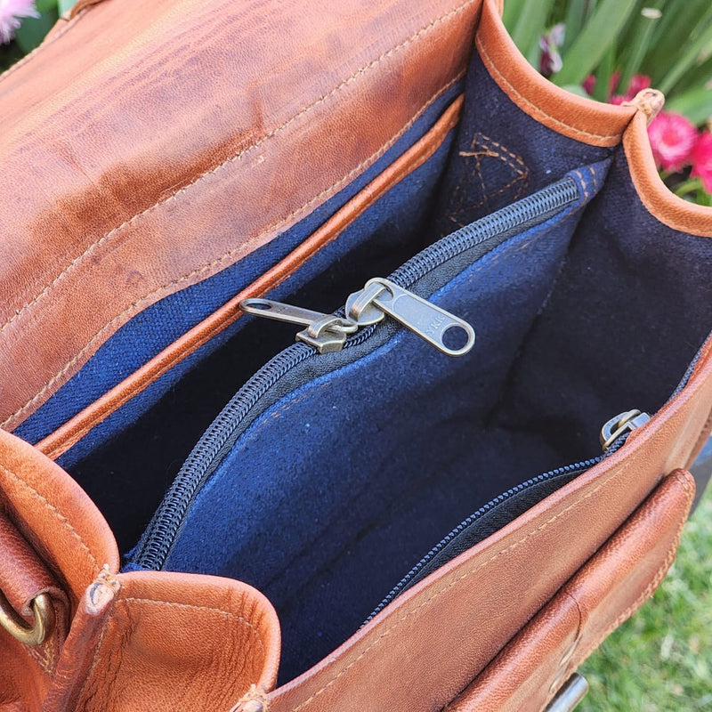 The Trunk 9 Inch Goat Leather Shoulder Travel Transit Bag & Backpack