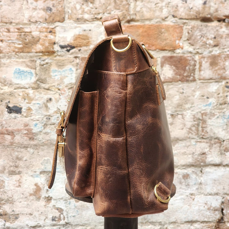 DARLINGHURST 2 POCKET LAPTOP BAG-BUFFALO-BROWN