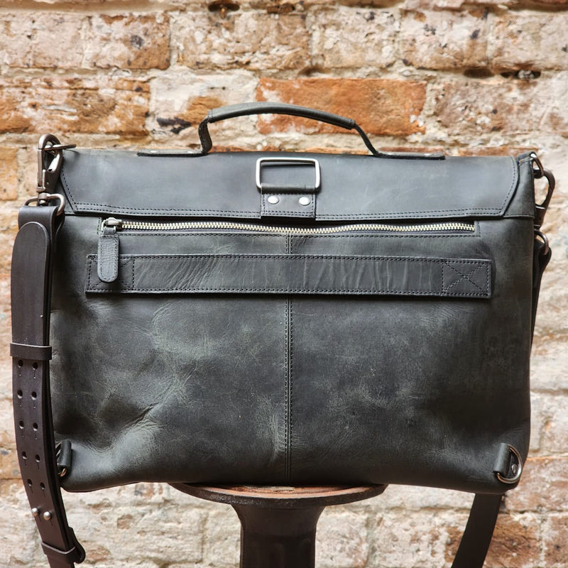 DARLINGHURST 2 POCKET LAPTOP BAG-BUFFALO-BLACK