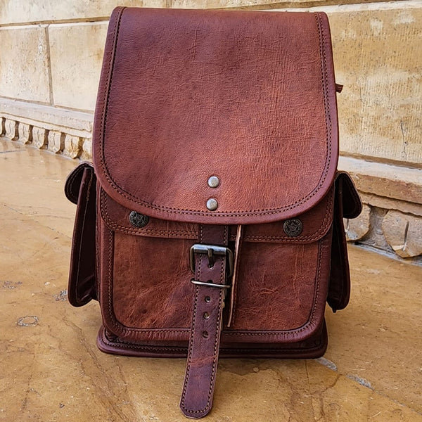 Paddington 16 Inch Handamde Goat Leather Classic Rucksack Backpack