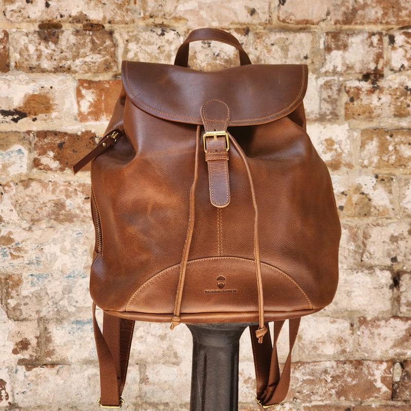 POTTS POINT 15 INCH BUFFALO LEATHER BACKPACK - BROWN