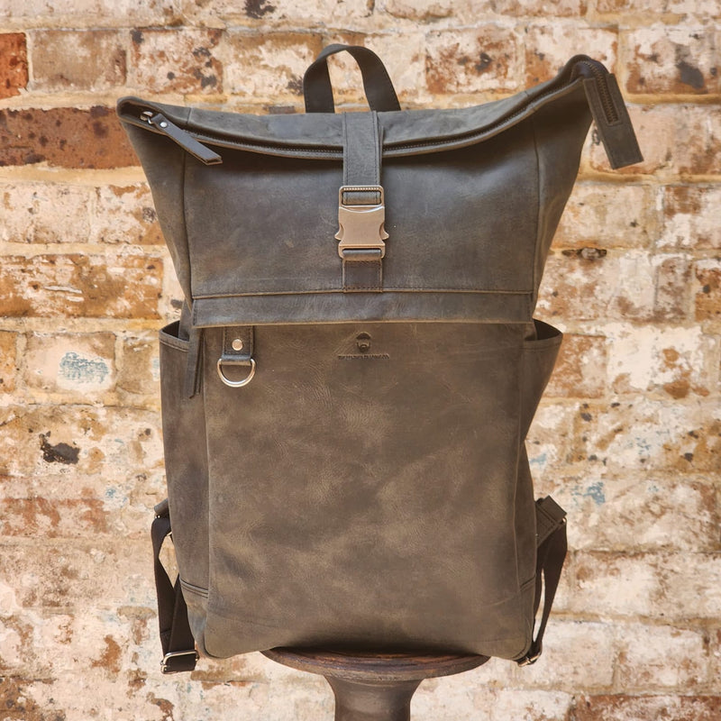 TAZZIE 18INCH-BUFFALO-ROLLTOP-BLACK-BACKPACK