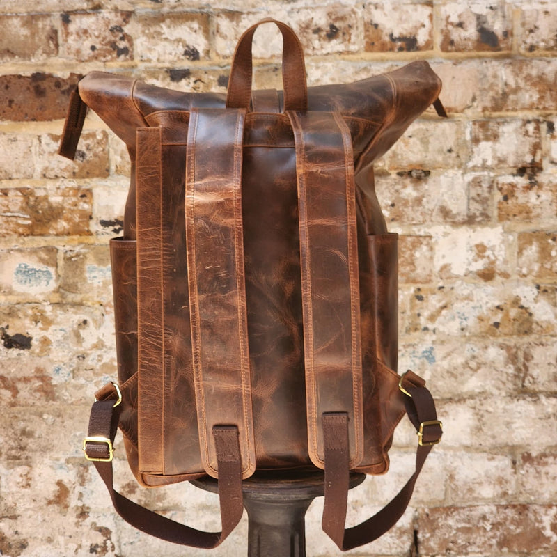 TAZZIE 18INCH-BUFFALO-ROLLTOP-BROWN-BACKPACK