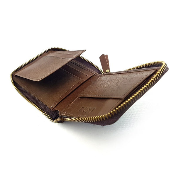 Cruise - Tan Calf Leather 3Fold Zippered Wallet - The Leather Trading Co.
