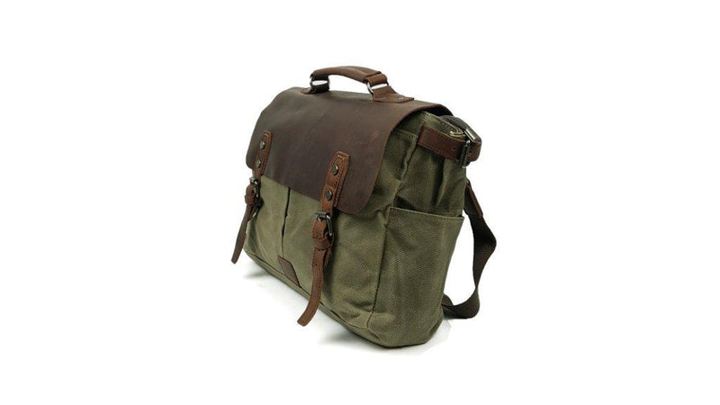 Instigator - 14" Canvas Satchel with Leather Cover (16960) Out of Stock - The Leather Trading Co.