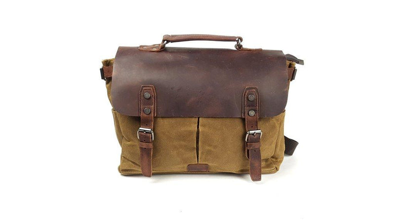 Instigator - 14" Canvas Satchel with Leather Cover (16960) Out of Stock - The Leather Trading Co.