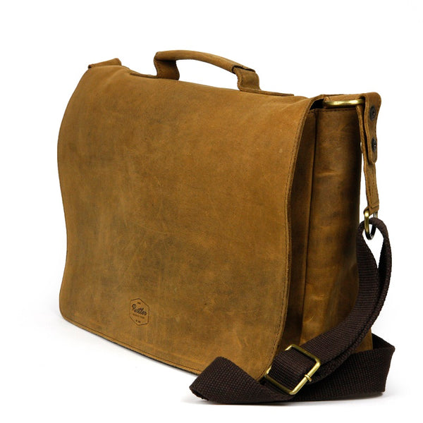 Alexander 16" Buffalo Messenger Bag - The Leather Trading Co.
