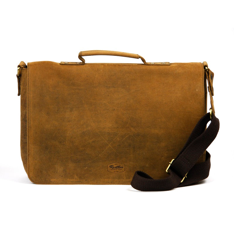 Alexander 16" Buffalo Messenger Bag - The Leather Trading Co.