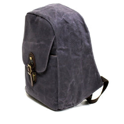 Secure 18″ Navy Weather Proof Waxed Canvas Backpack - The Leather Trading Co.