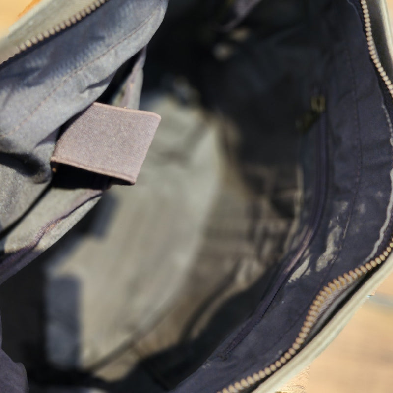Dallas 13.5 "  Navy Canvas & Leather Laptop Messenger Satchel Bag