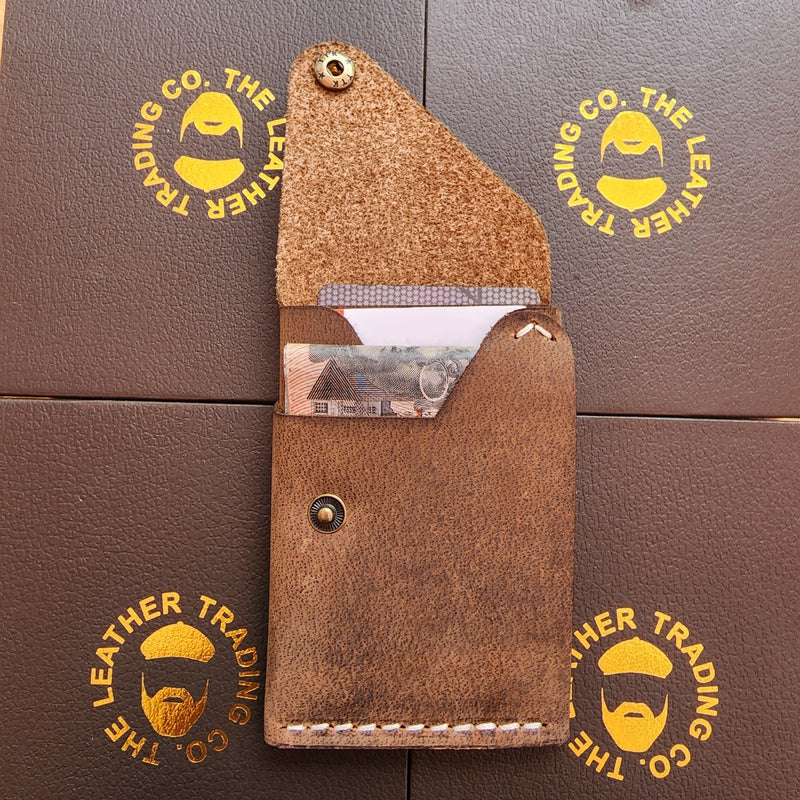 Commander X 3 pocket - Buffalo Hide Handmade Minimalist Hybrid Card & Cash Wallet