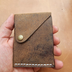 The Commander XX 3 Pocket Curve - Handmade Leather Minimalist Slide Card & Cash Wallet