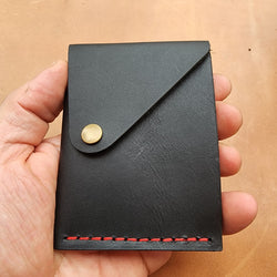 The Commander XX 3 Pocket Curve - Handmade Leather Minimalist Slide Card & Cash Wallet