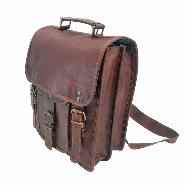 Hybrid 16″ Full Grain Leather Backpack - The Leather Trading Co.