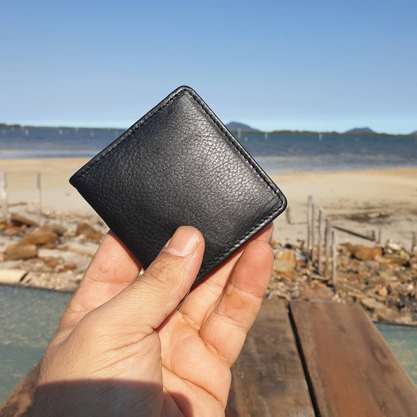 Chase -  Compact Cow Hide Black Coin Pouch - The Leather Trading Co.