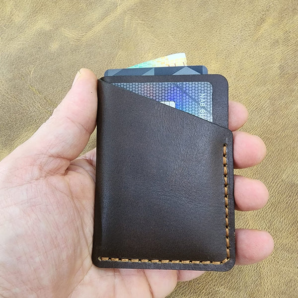 'Maximus' Australian Made Full Grain Rusty Buffalo Portrait Leather Card Holder Wallet