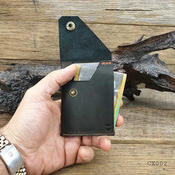 Commander X  - Kangaroo Hide Handmade Minimalist Hybrid Card & Cash Wallet  - CX002 - The Leather Trading Co.