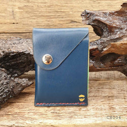 Commander X  - Navy Cowhide Handmade Minimalist Hybrid Card & Cash Wallet  - CX004 - The Leather Trading Co.