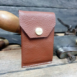 Cadet. S Handmade Minimalist Full Grain Brown Leather Card & Cash Wallet