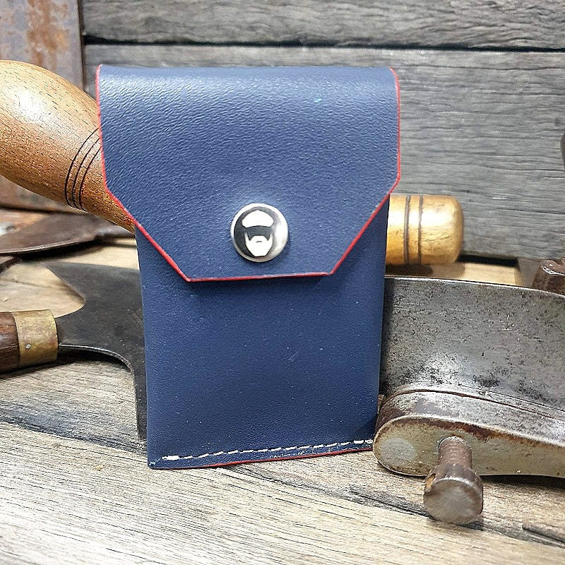 Cadet. S Handmade Minimalist Full Grain Navy Leather Card & Cash Wallet
