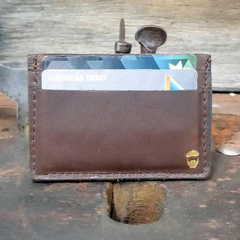 'Titan' Australian Made Full Grain Oil Pull-Up Buffalo Classic Leather Card Holder Wallet