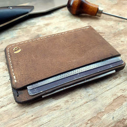 Australian Made 'Ratchet' Full Grain Rusty Buffalo Leather Card Holder Wallet