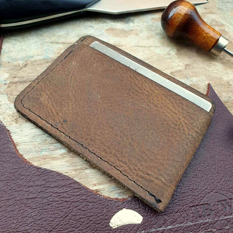 Australian Made 'Ratchet' Full Grain Rusty Buffalo Leather Card Holder Wallet
