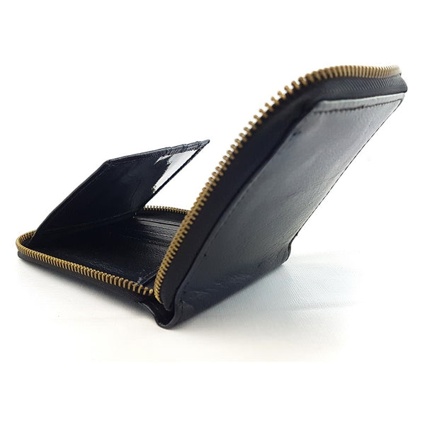 Cruise - Black Cowhide Leather 3Fold Zippered Wallet - The Leather Trading Co.