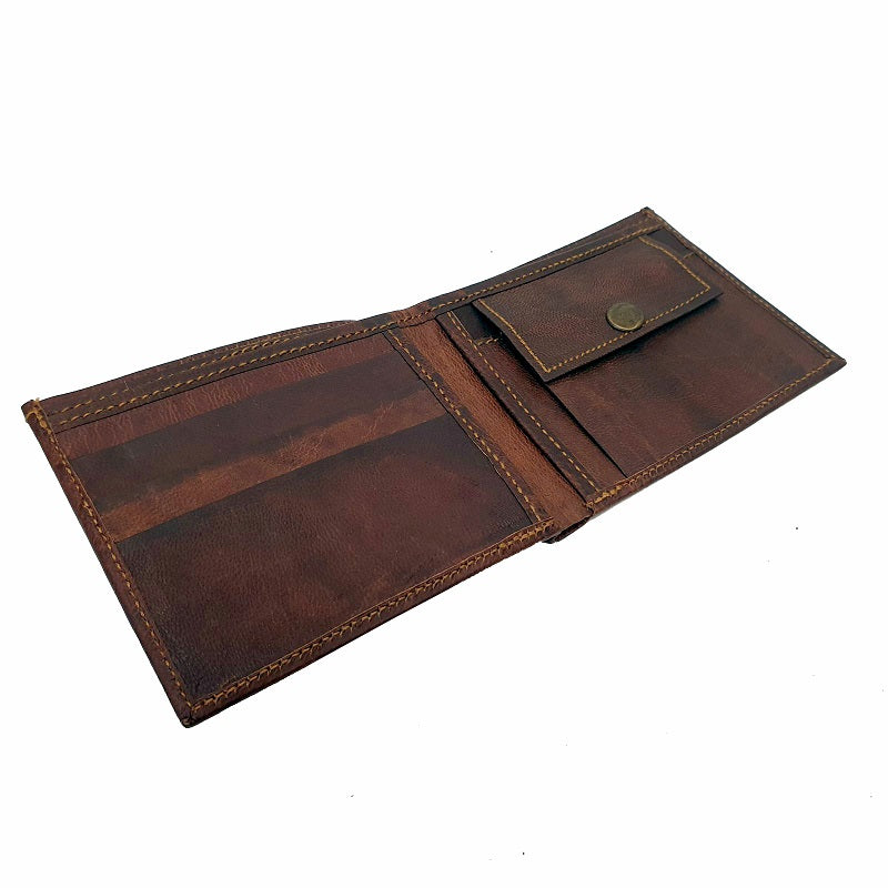 Canyon - Handmade Goat Leather Bifold Landscape Wallet - The Leather Trading Co.