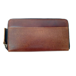 Isabella – Buffed Buffalo Long Zipper Leather Wallet - The Leather Trading Co.
